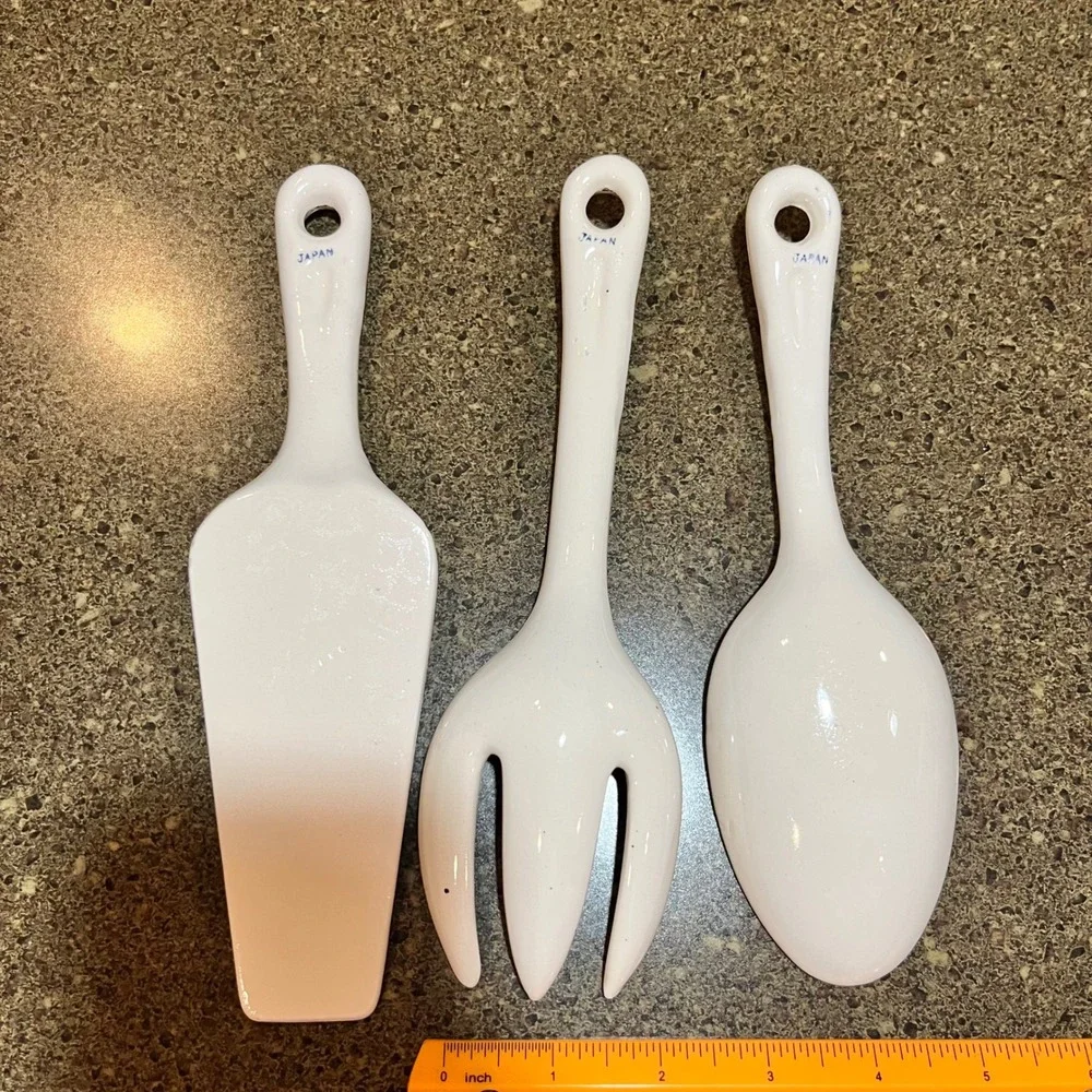 Vintage Ceramic Kitchen Utensils Wall Decor Hanging Set,‎ Japan Folk Art